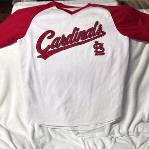 Cardinals Red and White Baseball Jersey warmup